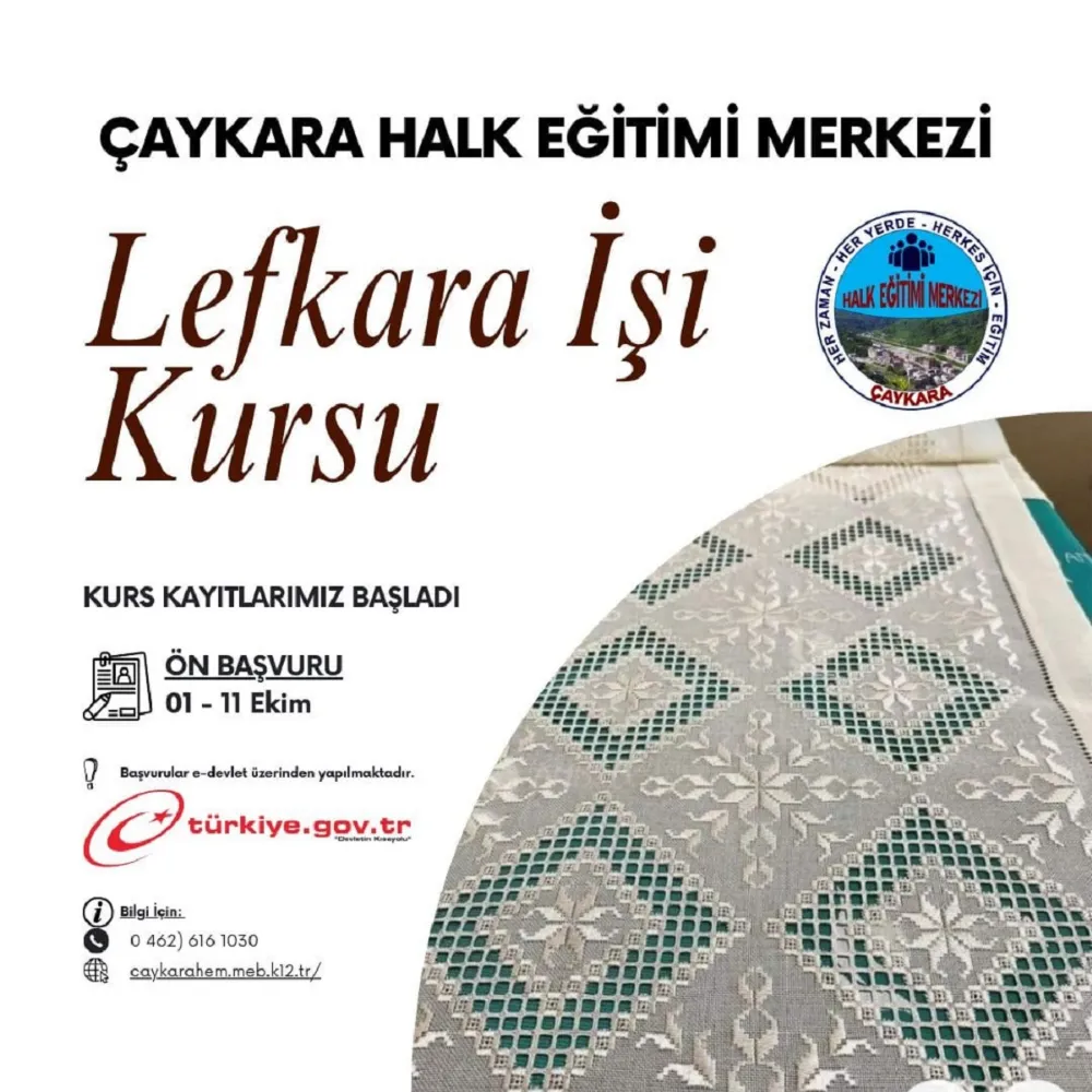 Çaykara Halkeğitim Merkezinden Geleneksel El Sanatları ve Moda Tasarım Kursları