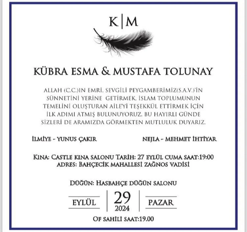 Kübra Esma ile Mustafa Tolunay