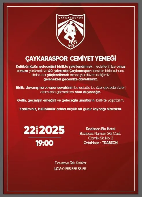 Çaykaraspor İçin Trabzon